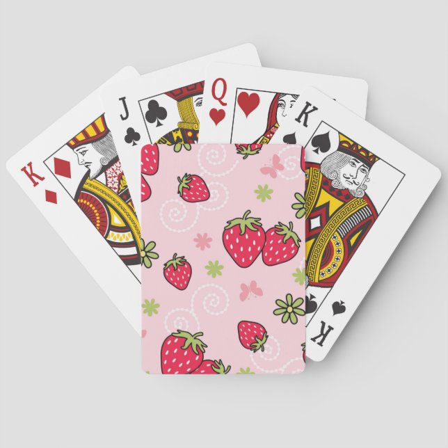 Strawberry pattern poker cards (Back)