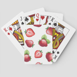 Strawberry pattern poker cards