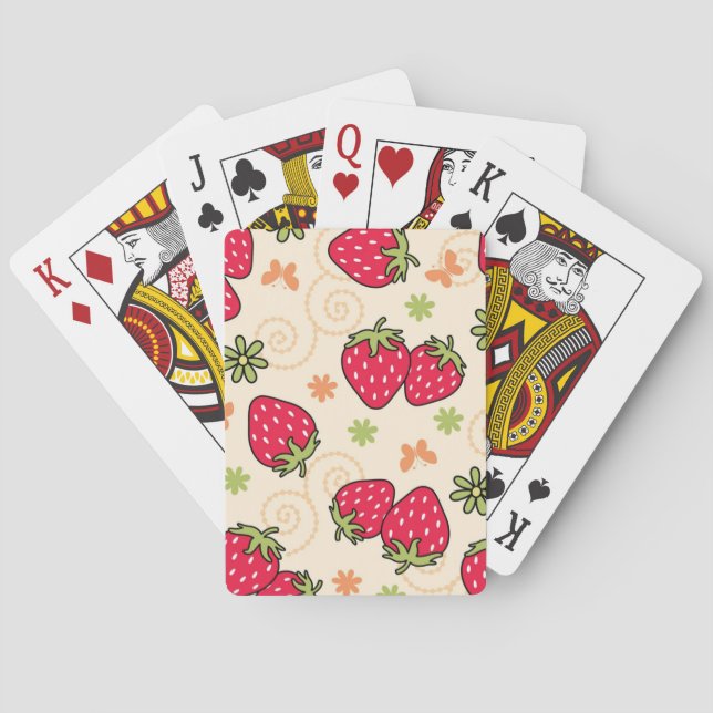 Strawberry pattern poker cards (Back)