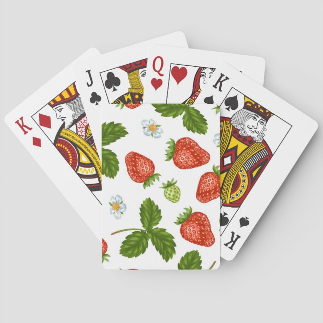 Strawberry pattern poker cards (Back)