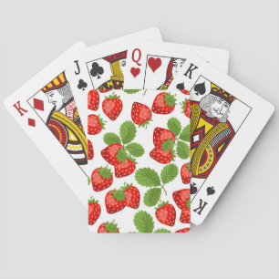 Strawberry pattern poker cards