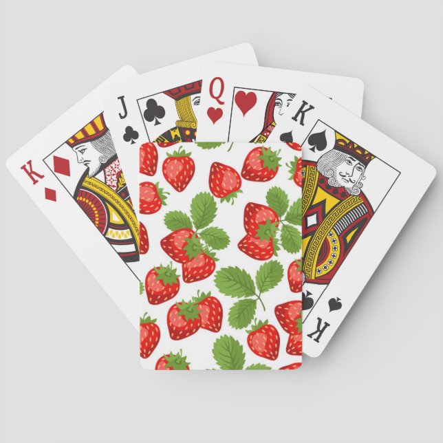 Strawberry pattern poker cards (Back)