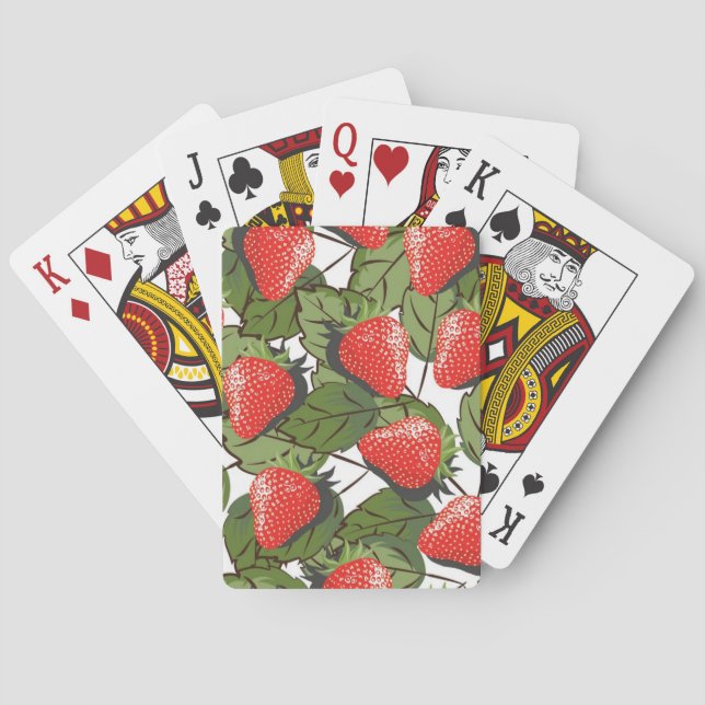 Strawberry pattern poker cards (Back)