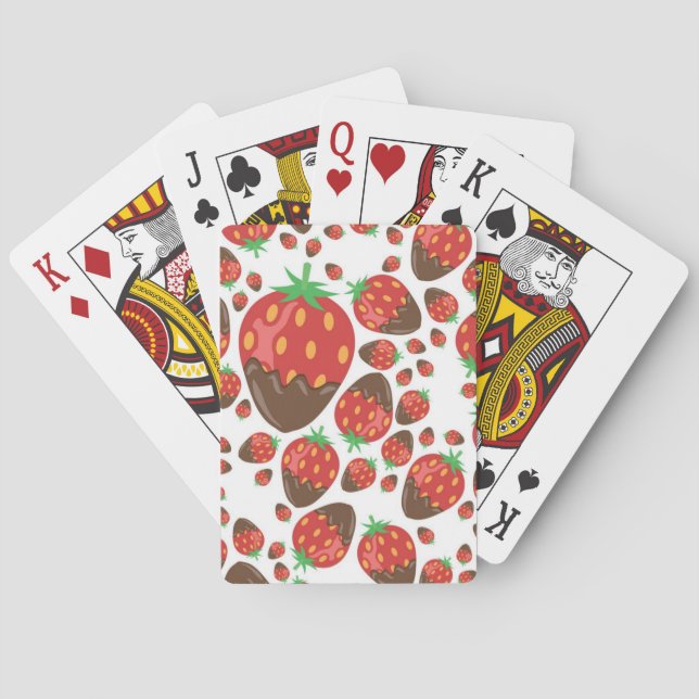 Strawberry pattern poker cards (Back)