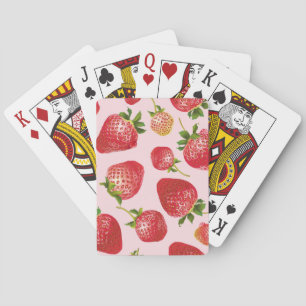 Strawberry pattern poker cards
