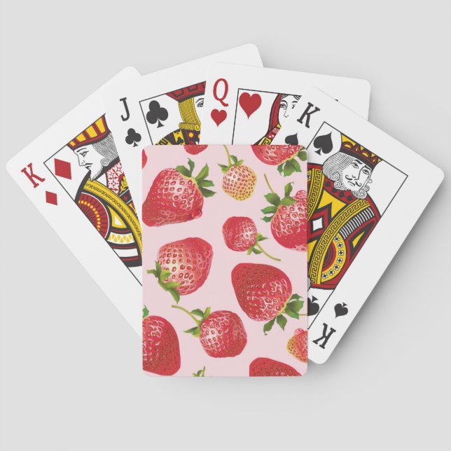 Strawberry pattern poker cards (Back)