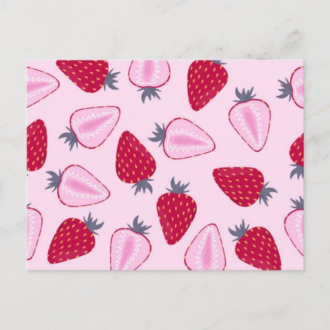 Strawberry pattern postcard (Front)