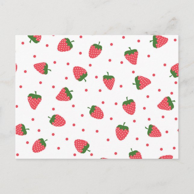 Strawberry pattern postcard (Front)