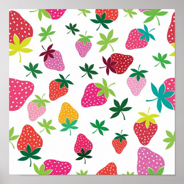 Strawberry pattern poster (Front)