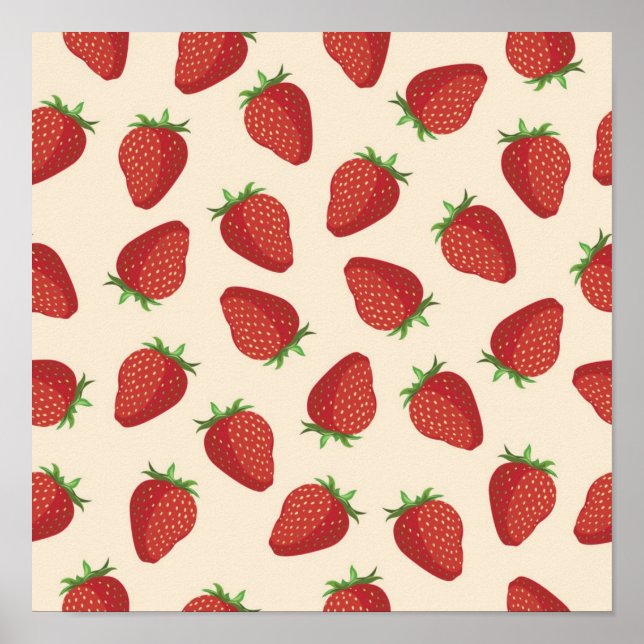 Strawberry pattern poster (Front)