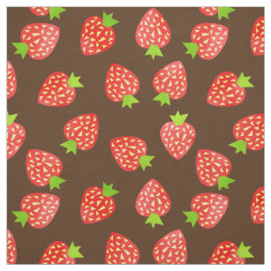RSVD - VTG Strawberry Strawberries Floral Cotton Fabric ~Red Green White  Yellow