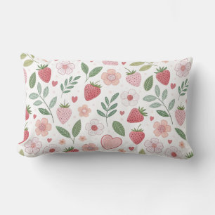 Strawberry Pattern Rectangular Throw Pillow