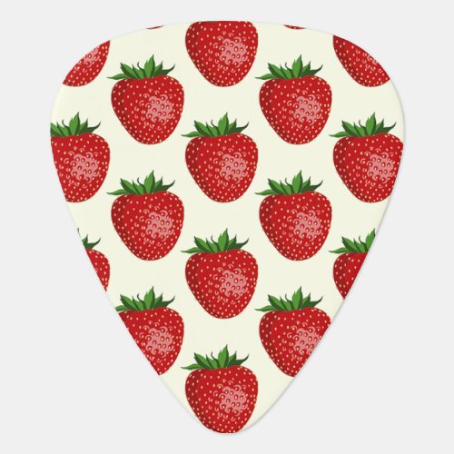 Strawberry Pattern Red Strawberries Fruit Leaf Guitar Pick