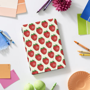 Strawberry Pattern, Red Strawberries, Fruit, Leaf iPad Pro Cover