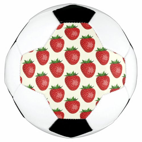 Strawberry Pattern Red Strawberries Fruit Leaf Soccer Ball