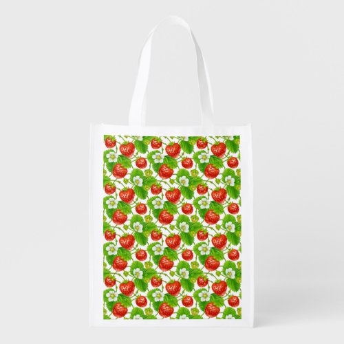 Strawberry Pattern Reusable Grocery Bag