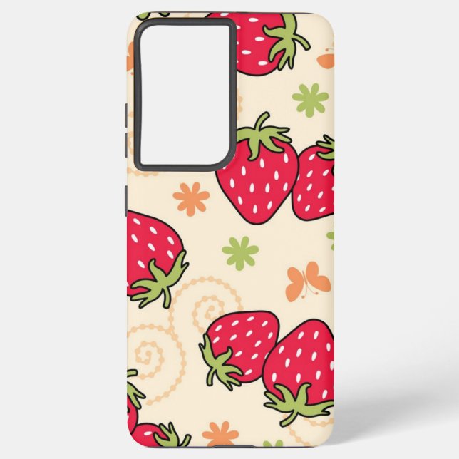 Strawberry pattern samsung galaxy case (Back)