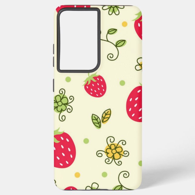 Strawberry pattern samsung galaxy case (Back)