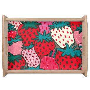 Strawberry Pattern Serving Tray