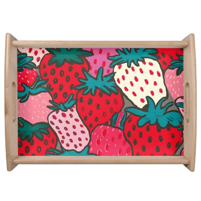 Strawberry Pattern Serving Tray (Front)