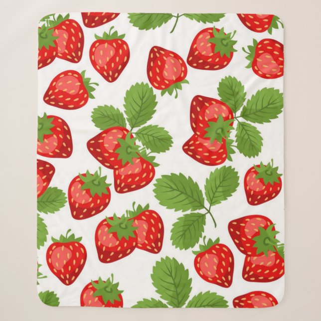 Strawberry pattern sherpa blanket (Front)