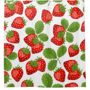 Strawberry pattern shower curtain