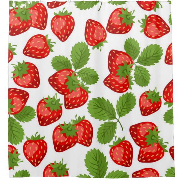 Strawberry pattern shower curtain (Front)
