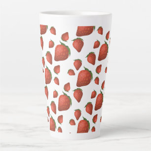 Strawberry Pattern Simple Latte Mug