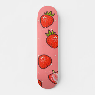 Strawberry pattern skateboard