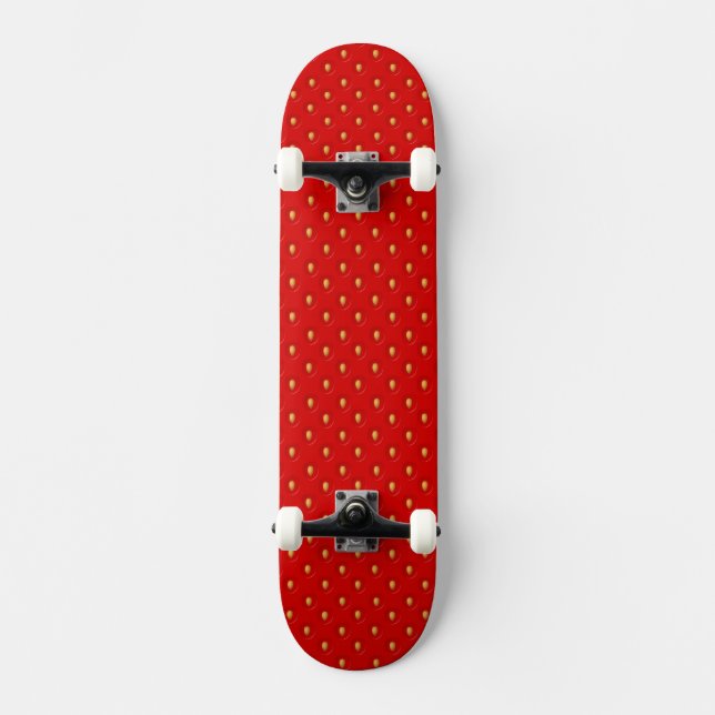 Strawberry Pattern Skateboard Deck (Front)