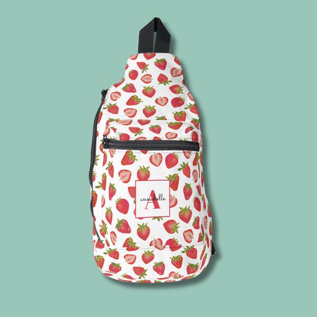Strawberry pattern sling bag (Strawberry pattern monogram sling bag)