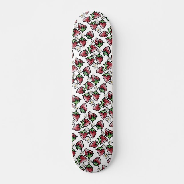 Strawberry pattern strawberries forever skateboard (Front)