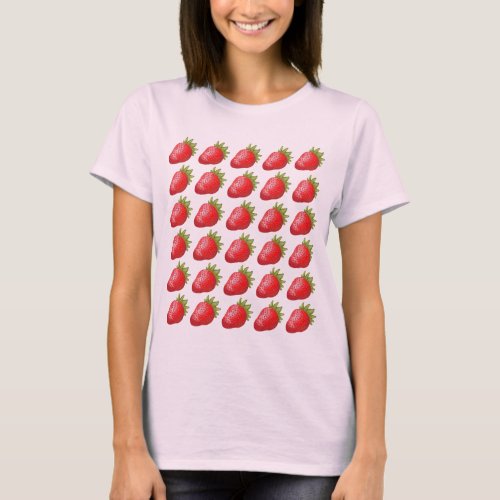 Strawberry Pattern T_Shirt