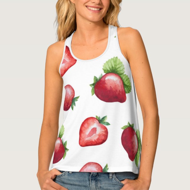 Strawberry pattern tank top (Front)