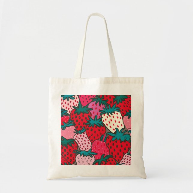 Strawberry pattern tote bag (Front)