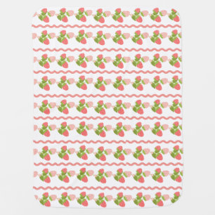 Strawberry pattern trellis spring summer gift baby blanket