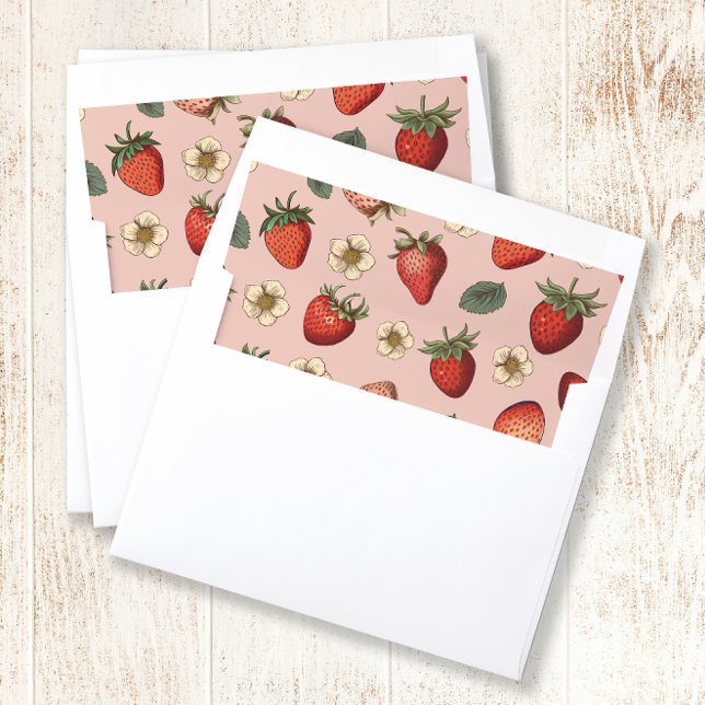 Strawberry Pattern Vintage  Envelope Liner (Creator Uploaded)