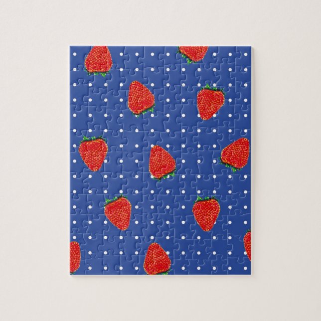 strawberry pattern with dots jigsaw puzzle (Vertical)