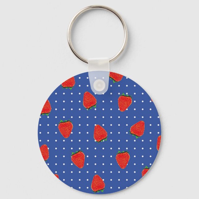 strawberry pattern with dots keychain (Front)