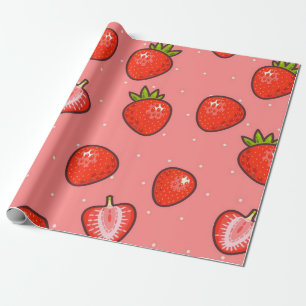 Strawberry pattern wrapping paper