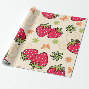 Strawberry pattern wrapping paper