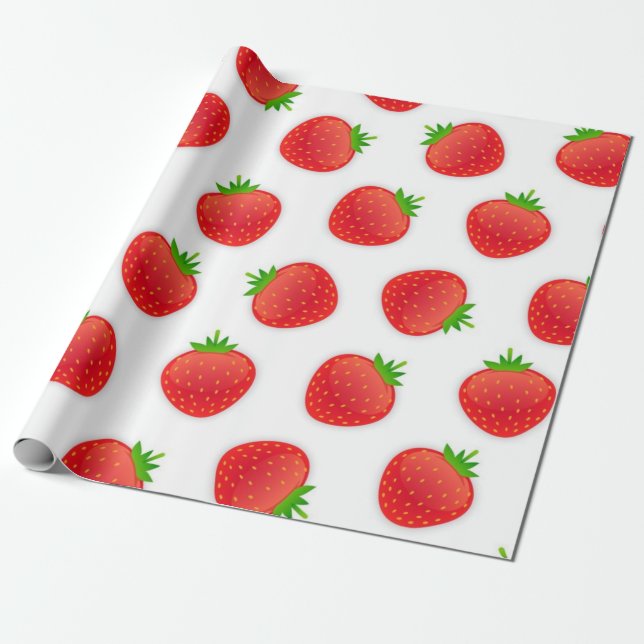 Strawberry pattern wrapping paper (Unrolled)
