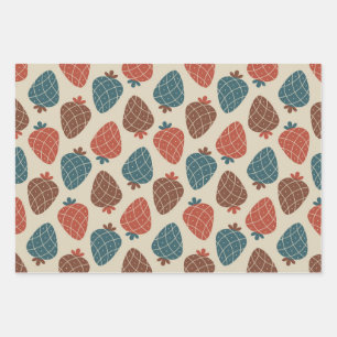 Strawberry pattern wrapping paper sheets