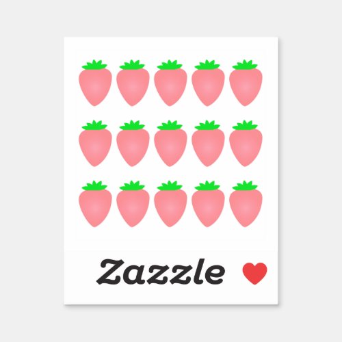 Strawberry Patterns Art Pink Baby Shower Birthdays Sticker