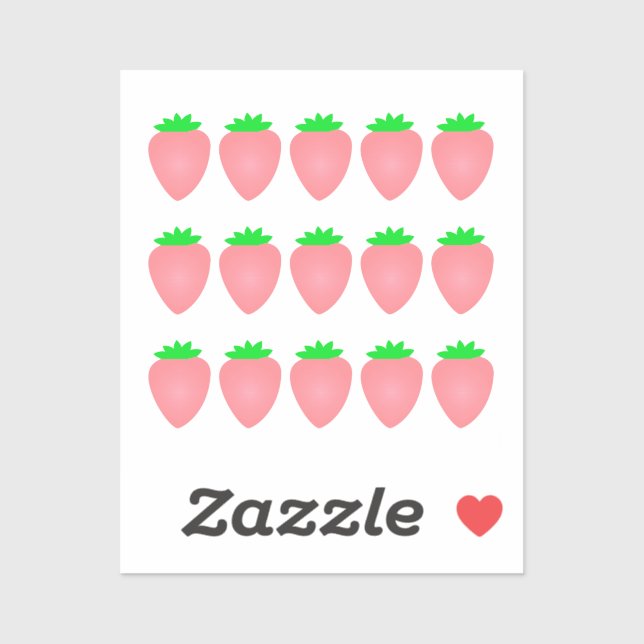 Strawberry Patterns Art Pink Baby Shower Birthdays Sticker (Sheet)