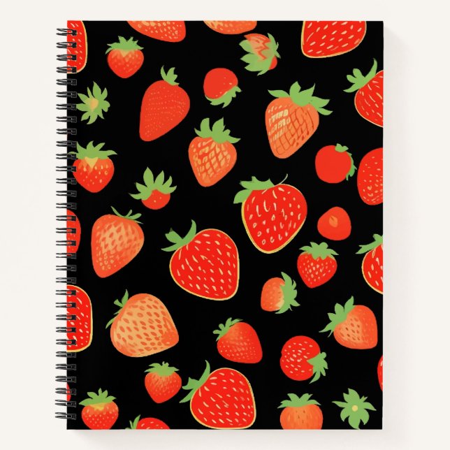 Strawberry patterns notebook (Front)