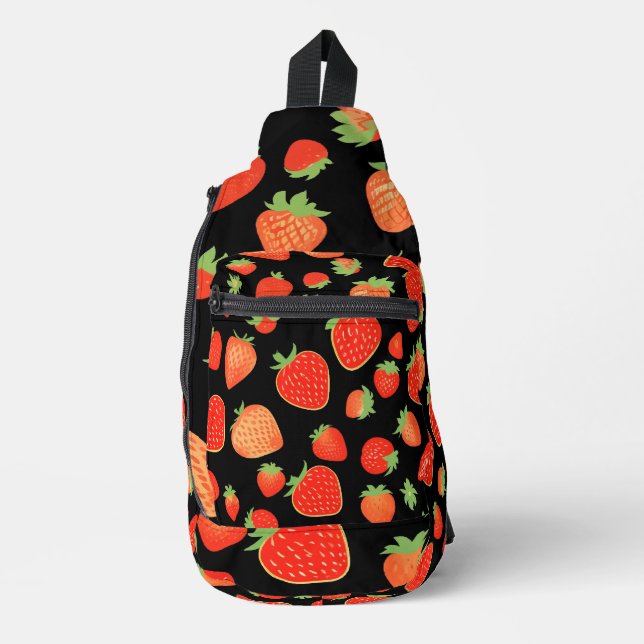 Strawberry patterns sling bag (Front)