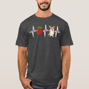 Strawberry Pembroke Welsh Corgi Heartbeat Dog Love T-Shirt
