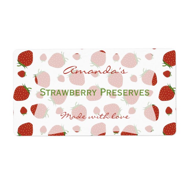 Strawberry Personalized Canning Label (Front)