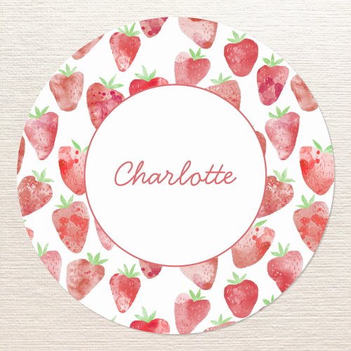Strawberry Personalized Classic Round Sticker